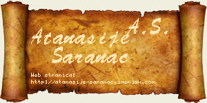 Atanasije Šaranac vizit kartica